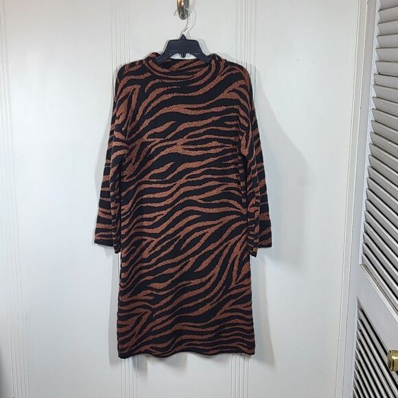 Ann Taylor Black & Brown Wool Blend Dress - Picture 5 of 10